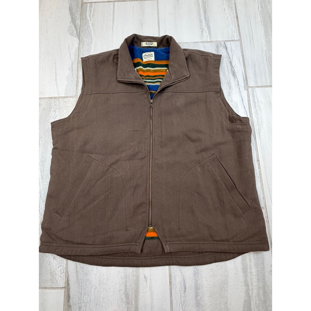 Orton Brothers Brown Cotton Canvas Fleece Lined Zip Up Work Vest‎ Mens XL 78108